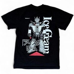 Ice Cream Invader Black T-Shirt Adult Medium Streetwear Black Graphic Tee Skater